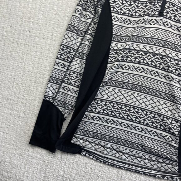SWIX Base Layer Long Sleeve 1/2 Zip Wom L Nordic Pattern Black White Ski / Hke - Picture 3 of 13